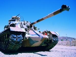 tracks, barrel, M48 Patton, tank