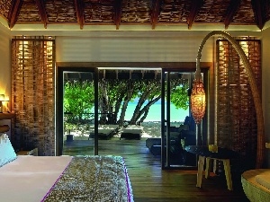 terrace, trees, Bedroom