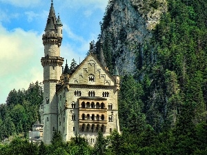 Mountains, rocks, Castle, Neuschwanstein