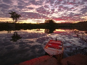 trees, Harbour, River, viewes, Boat