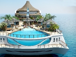 Pool, Tropical, Ship