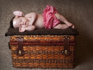 girl, trunk, small