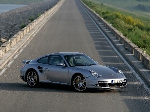 ##, Turbo, 911, silver, Way, Automobile, Porsche