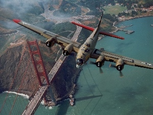 turboprop, The Golden Gate Bridge, plane