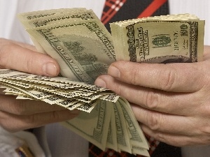 U.S. dollars, money, men, hands