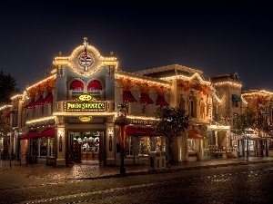 USA, California, City at Night, Disneyland