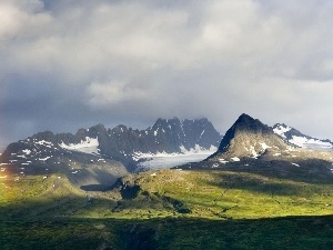 Valley, Great Rainbows, Mountains