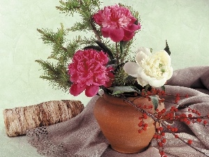 vase, Peonies