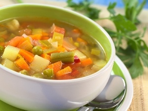 soup, vegetable, bowl