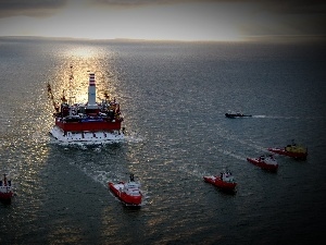 vessels, sea, Oil Rig