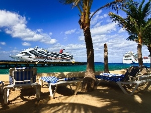an, View, Beaches, Passenger Ships, deck chair