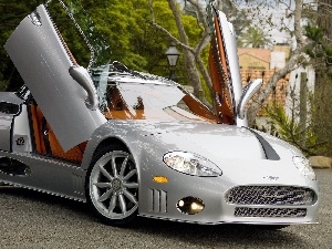 viewes, trees, Spyker C8 Aileron, square