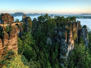 viewes, trees, Mountains, Germany, rocks