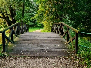 viewes, trees, Park, bridge