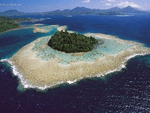 viewes, trees, sea, Island