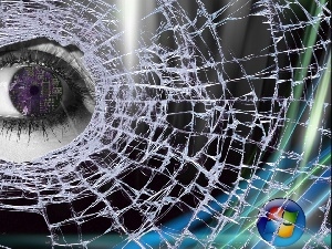 Vista, Glass, eye, cracked