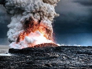 volcano, eruption