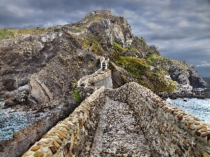 stone, wall, Hill