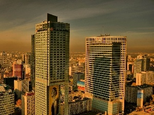 panorama, Warsaw, buildings