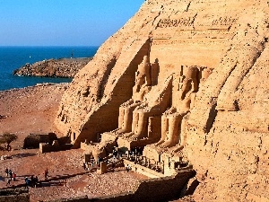 water, temple, Egypt, Abu Simbel