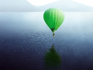 Balloon, water, Green