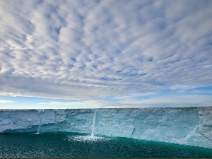 water, Ice, clouds, mountains