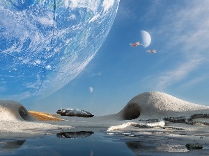 water, sand, fantasy, Planets
