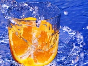 water, cup, particle, orange