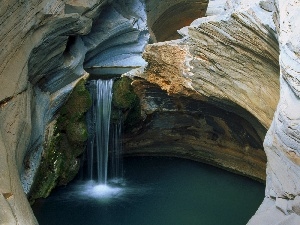 stream, water, cave