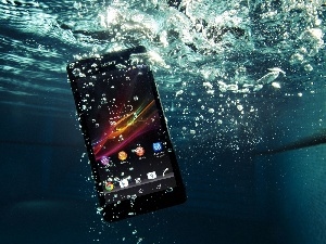 water, Sony Xperia ZR, Telephone, cellular