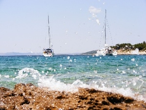 water, drops, Yachts, sea