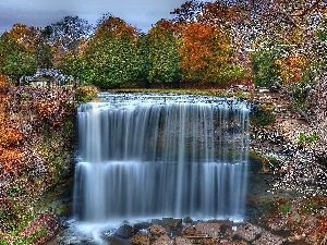 waterfall, autumn