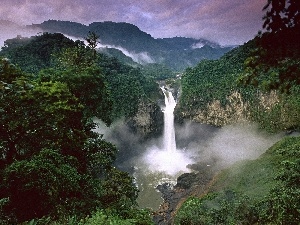 waterfall, jungle, San Rafael Falls