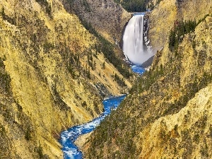 River, waterfall, mountains