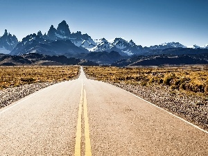 prairie, Way, Mountains