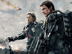 Weapons, Characters, On the Edge of Tomorrow, Tom Cruise, soldiers, Emily Blunt, movie