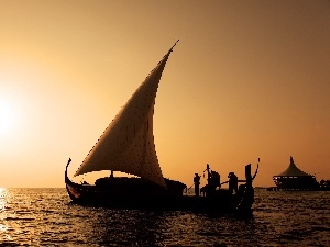 sea, west, Boats