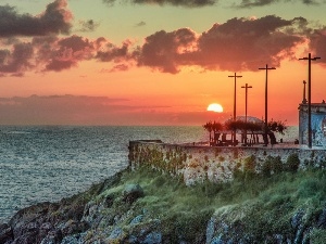 west, Restaurant, Coast, sun, rocks