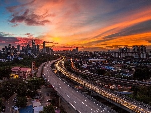 west, Way, Kuala Lumpur, sun, Town