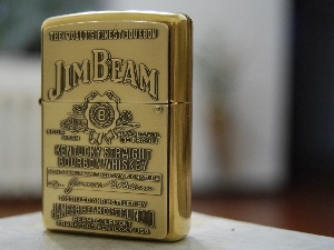 Whiskey, Jim Beam, Golden automobile, lighter