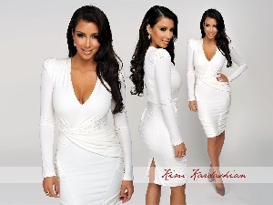 White, dress, Kim Kardashian