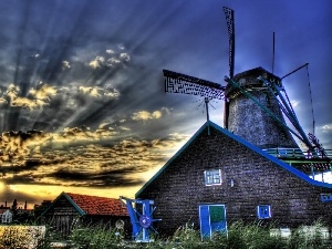 sun, Windmill, west