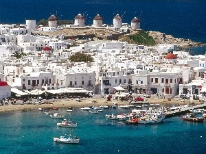 Windmills, Greece, Beaches, Mykonos