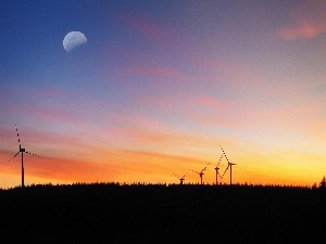 sun, Windmills, west