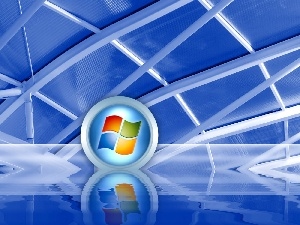windows, reflection, logo, background, windows
