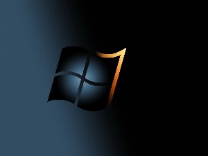 windows, logo, dark, Seven, background