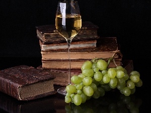 Books, Wine, Grapes