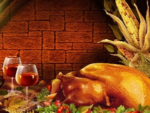 corn, Wine, turkey