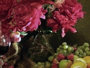 Fruits, Wine, Peonies