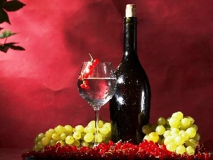 Wine, glass, Grapes, currants